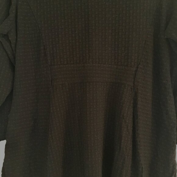 Habitat Black Textured 3/4 Sleeve Lagenlook Top with Pockets Women's Size L - Picture 6 of 10
